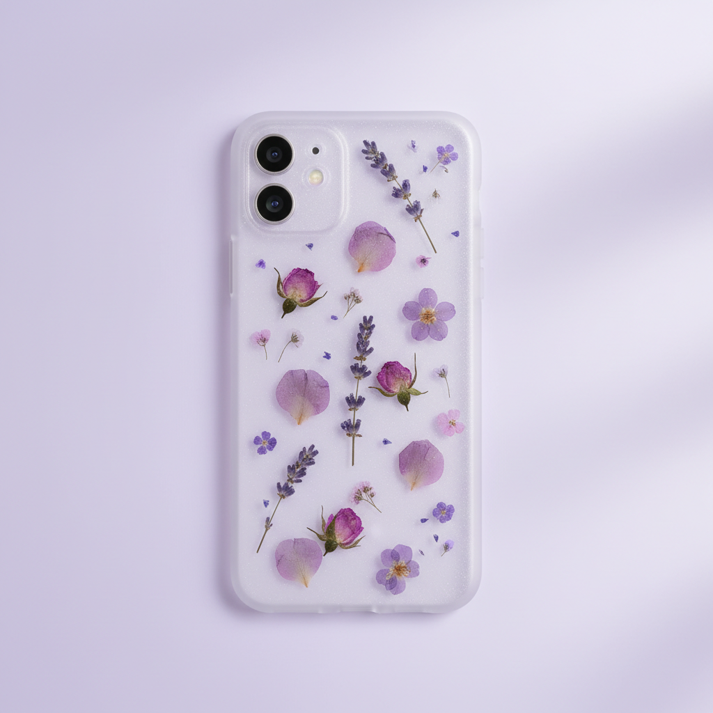 押し花レジンのスマホケース